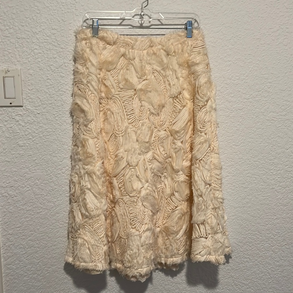 Anthropologie Delicate Cream Skirt
